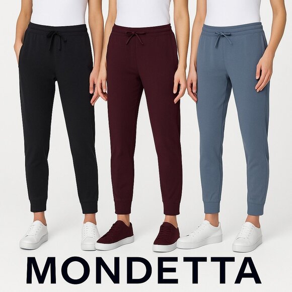 Mondetta Ladies’ Cozy Warm Jogger Pants, Blue (M), Red Wine (XL), Black(M) - Picture 1 of 13